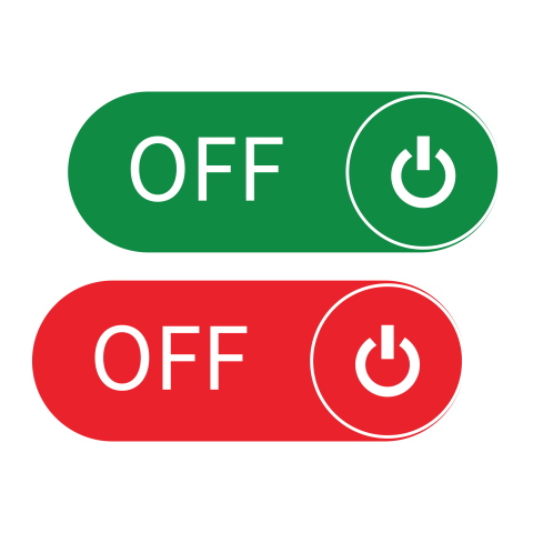 Green and Red OFF Toggle Power Button PNG