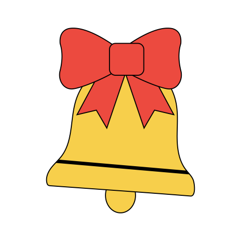 Christmas bell png with red bowling