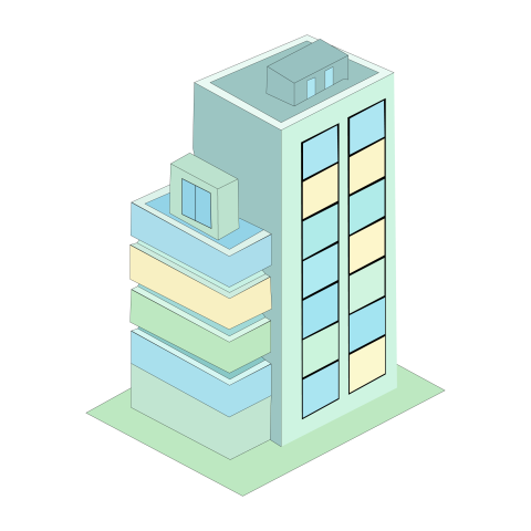 Isometric Modern Office Building PNG Free Download