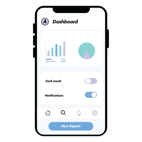 Mobile App Dashboard UI PNG Design