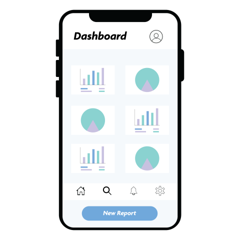 Smartphone Analytics Dashboard Screen PNG