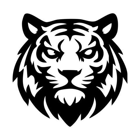 Modern Tiger Mascot Silhouette PNG