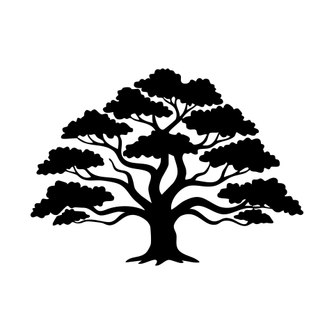 Silhouette tree png transparent