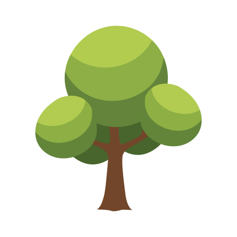 Simple flat cartoon tree png free download
