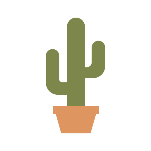 Minimal Olive Green Cactus PNG