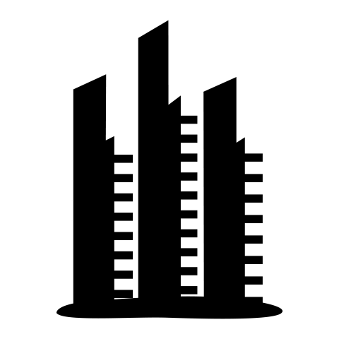 Corporate Real Estate Black Tower Icon PNG