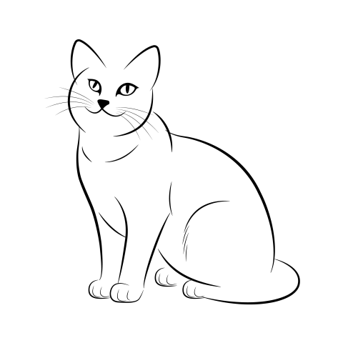 Cat line art png transparent free download