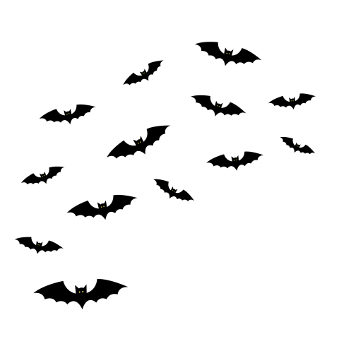 Flying Black Bat PNG Transparent Background for Halloween Design
