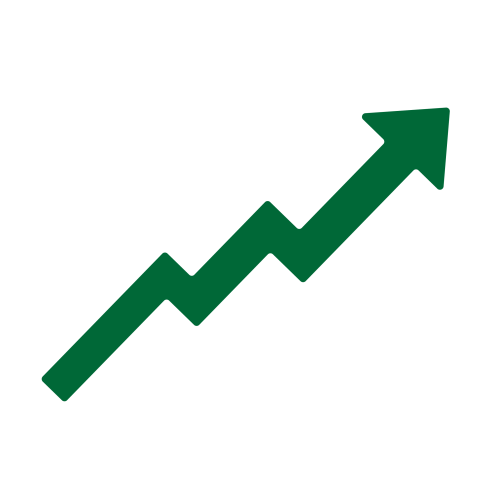Green Upward Growth Arrow PNG Transparent