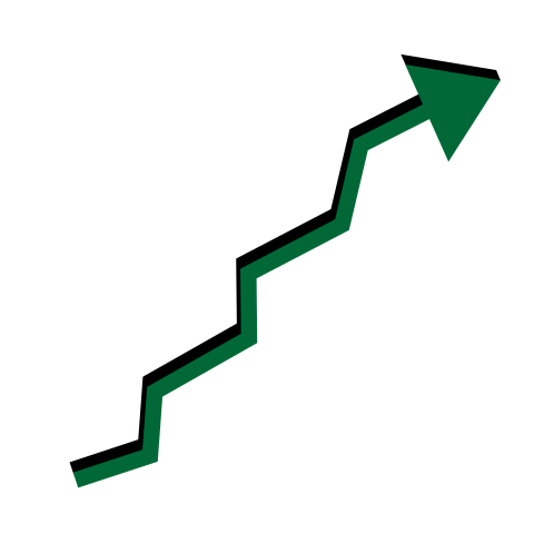 Green Rising Graph Arrow PNG Transparent