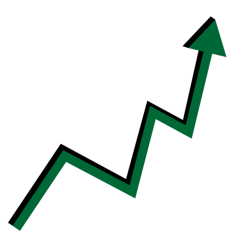 Green Up Trend Arrow PNG Transparent