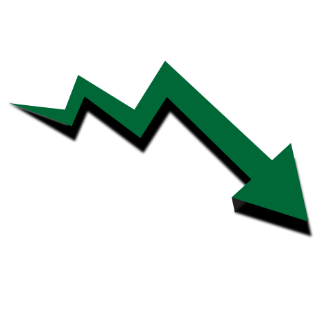 Green Downward Trend Arrow PNG Transparent