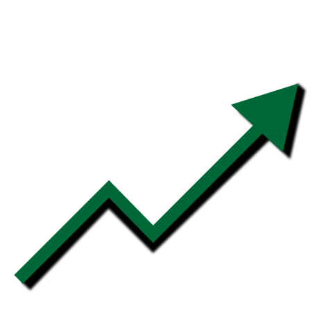 Green Rising Graph Arrow PNG Transparent