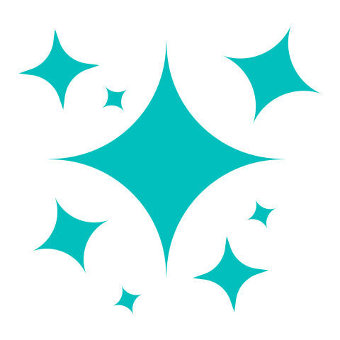 Cyan sparkle stars png