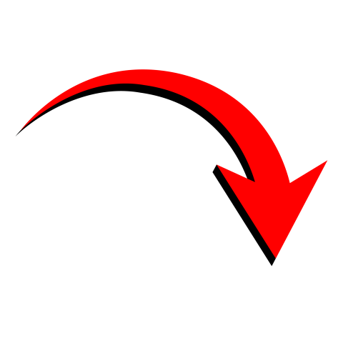R`ed arrow curve vector transparent png