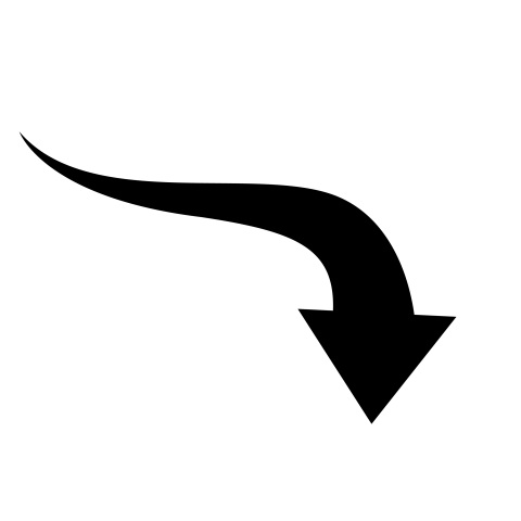 Curved black arrow for youtube thumbnail png