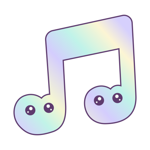 Cute Gradient Music Note PNG